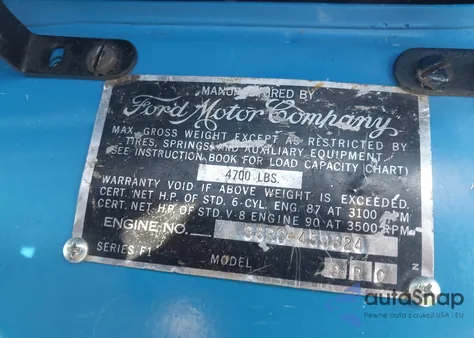 1950 Ford F100 из США, поврежденный, VIN 98RC459824